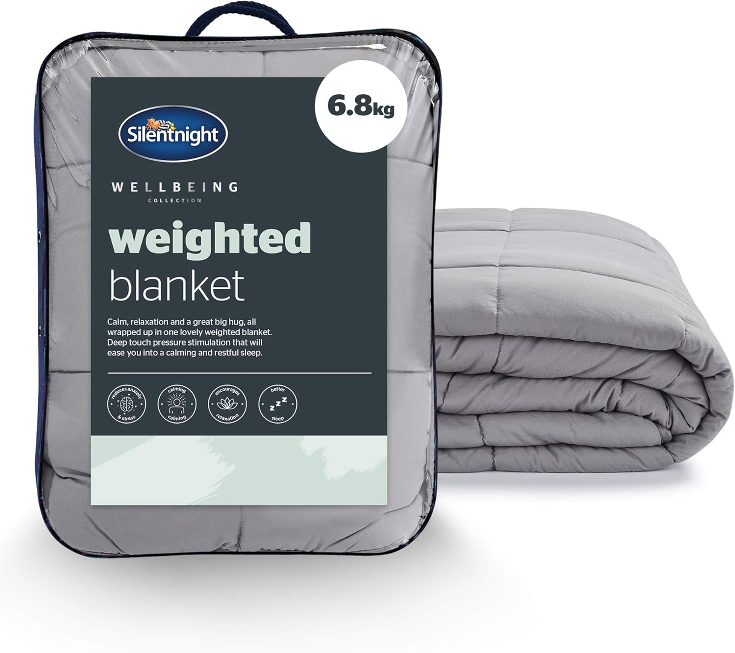 Silentnight Wellbeing Weighted Blanket - Anxiety & Stress Relief for Adults Insomnia Therapy